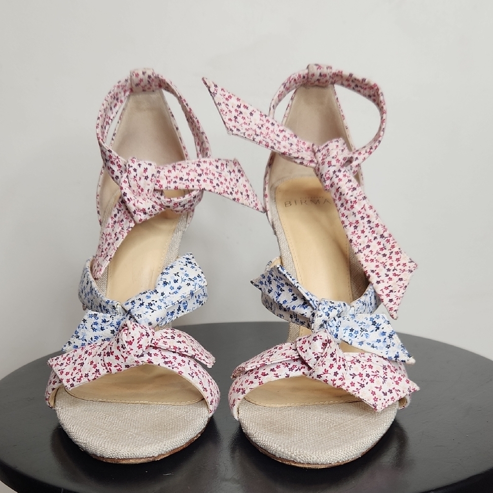 Alexandre Birman Lolita Bow Floral Heels Sandals Size 6 Designer Ankle Tie bow - Picture 4 of 11